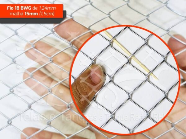 Características e medidas da tela cerca arame fio 18 malha 15mm alambrado viveiro ideal para criação de aves e pássaros