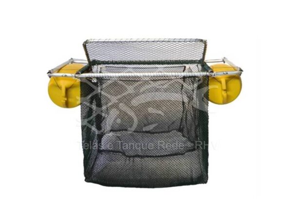 Tanque rede de pequeno volume ideal para criação de pequena quantidade de peixes com tampa basculável em alumínio