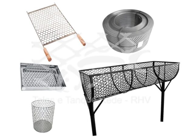 Modelos de tela grelha moeda em inox belinox