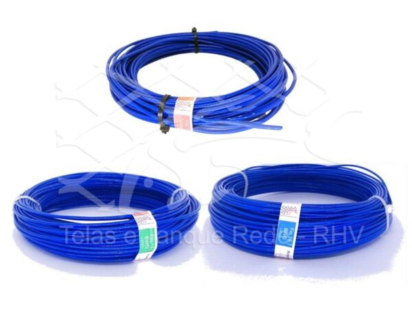 Quais as espessuras dos arames galvanizados revestidos de PVC na cor azul