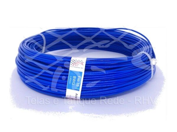 Rolo de 1kg de arame galvanizado revestido de PVC azul fio 16 BWG de 2,40mm de espessura