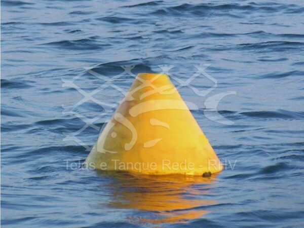 Boia flutuador de sinalização amarela ideal para demarcação de áreas de cultivo, competições náuticas ou áreas restritas