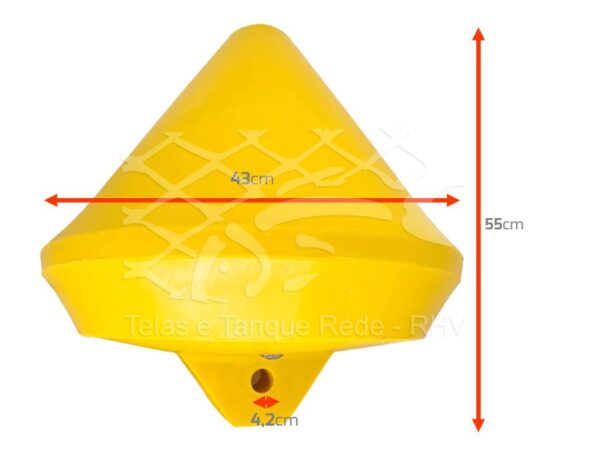 Medidas e características da boia flutuador de sinalização amarela