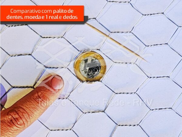 Comparativo do tamanho do buraco da tela cerca pinteiro galvanizada para pintinhos e codornas