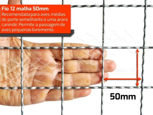 Detalhes da tela cerca viveiro ondulada fio 12 malha 50 mm, ideal para aves médias de porte semelhante a uma arara canindé
