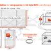 Instruções e orientações de como medir as telas do kit tanque rede inox