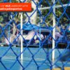 Tela cerca alambrado PVC azul para quadra poliesportiva com impactos constantes estética agradável e proteção contra corrosão