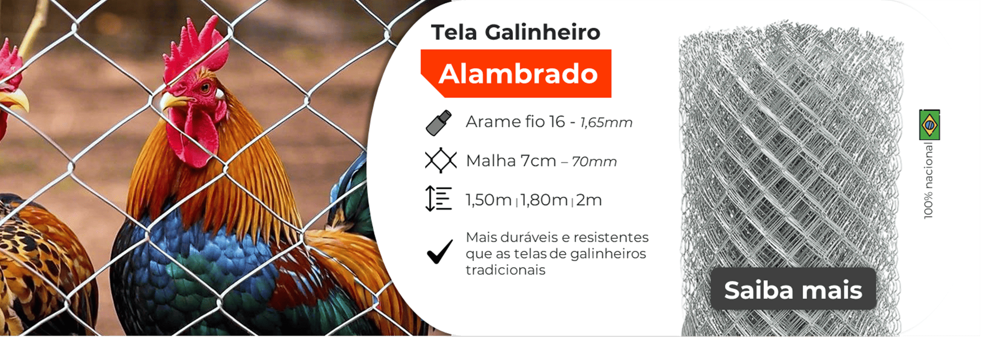 A melhor opção de tela para galinheiro.