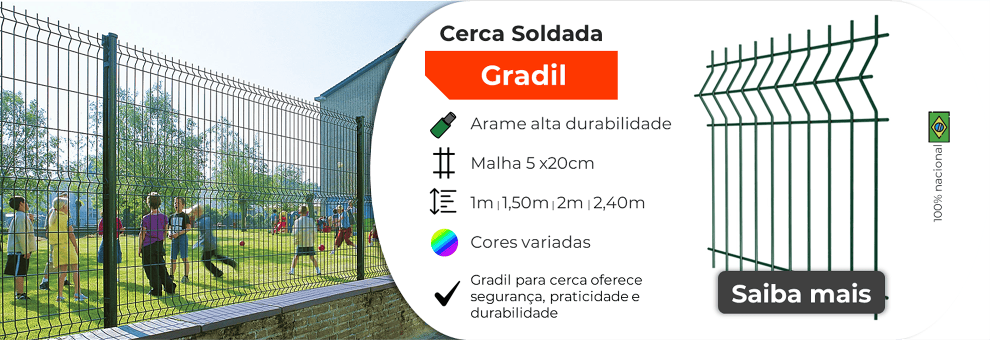 Gradil para cerca verde.