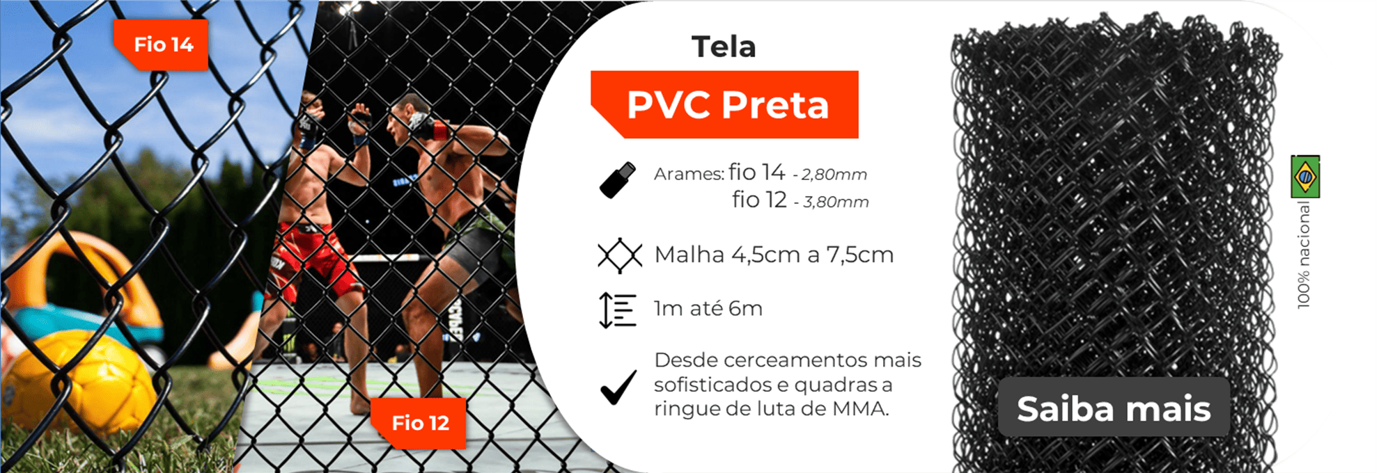 Tela revestida de PVC Preta.